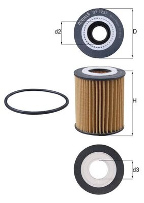 Filtro olio - OX 1237D MAHLE