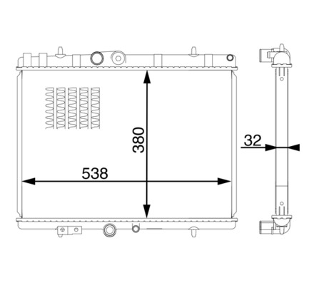 Radiator, engine cooling - CR 1597 000S MAHLE