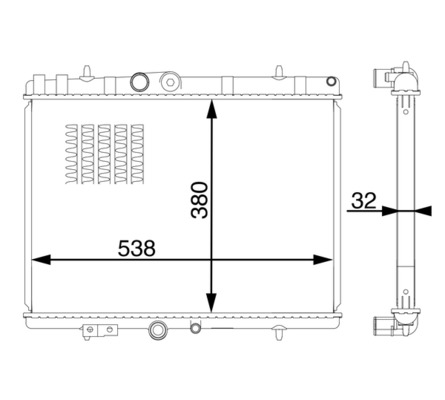 Radiator, engine cooling - CR 1601 000S MAHLE