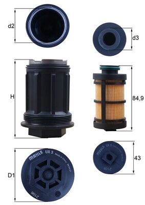 Filtro urea - UX 3KIT MAHLE