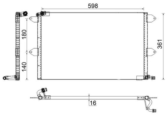 Condenser, air conditioning - AC 171 001S MAHLE