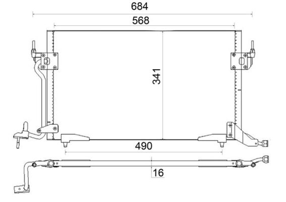 Condenser, air conditioning - AC 182 001S MAHLE