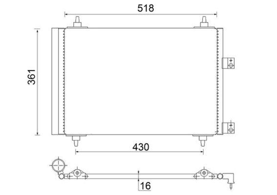 Condenser, air conditioning - AC 314 000S MAHLE
