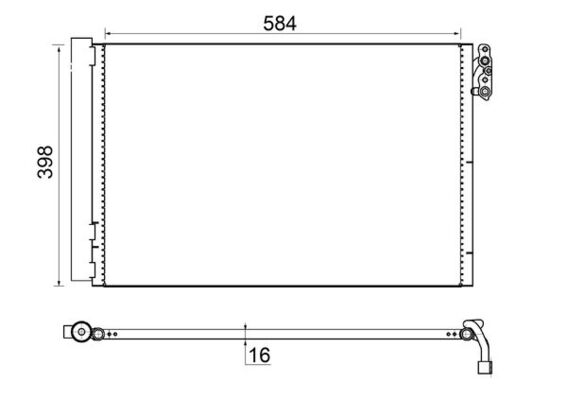 Condenser, air conditioning - AC 413 001S MAHLE