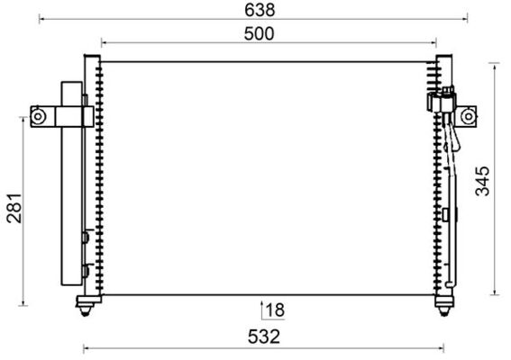 Condenser, air conditioning - AC 417 000S MAHLE