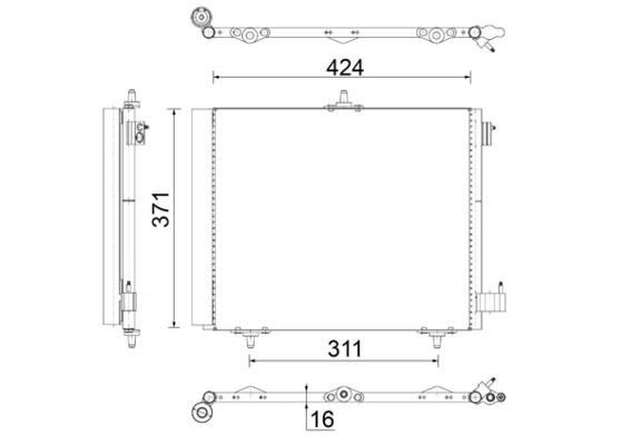 Condenser, air conditioning - AC 460 000S MAHLE