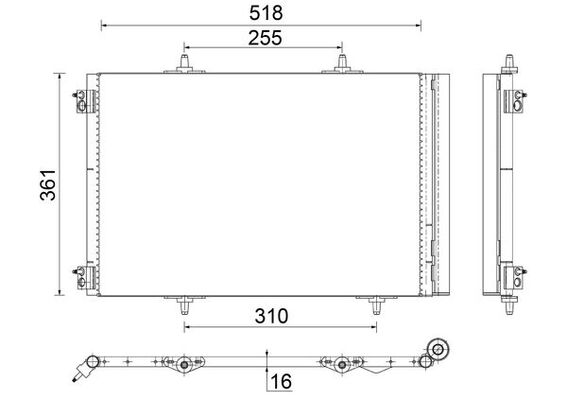 Condenser, air conditioning - AC 466 000S MAHLE