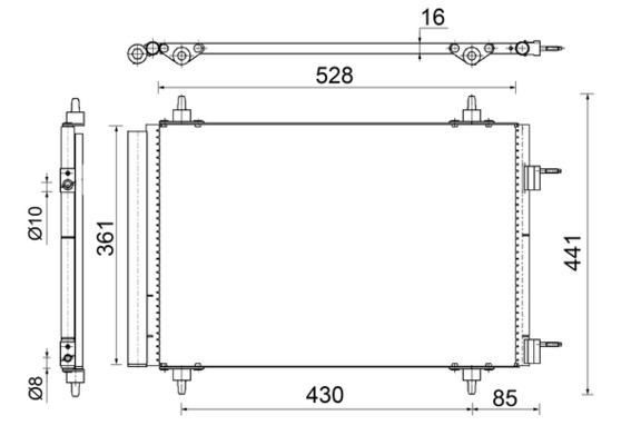 Condensatore, Climatizzatore - AC 554 000S MAHLE