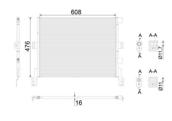 Condenser, air conditioning - AC 673 000S MAHLE