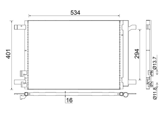 Condenser, air conditioning - AC 772 000S MAHLE