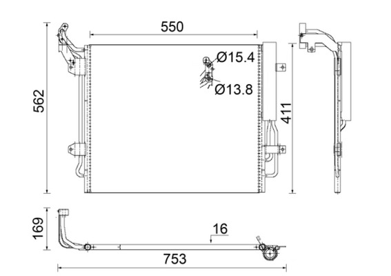 Condenser, air conditioning - AC 849 000S MAHLE