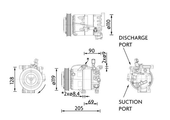 kompresorius, oro kondicionierius - ACP 1459 000P MAHLE