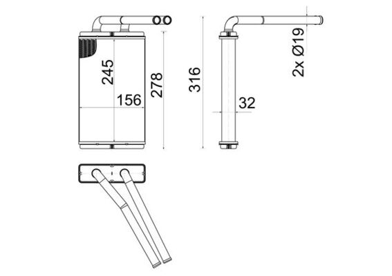 Heat Exchanger, interior heating - AH 268 000S MAHLE