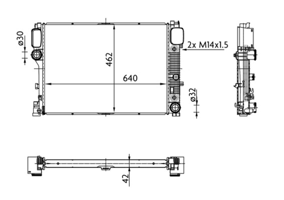 Radiator, engine cooling - CR 38 000S MAHLE