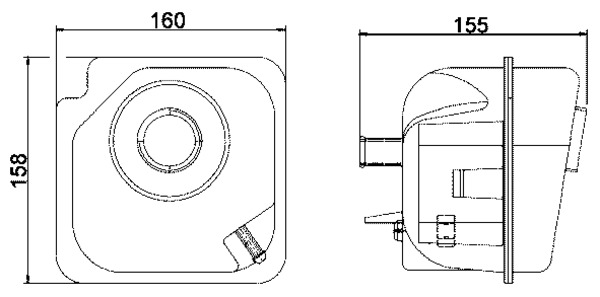 Expansion Tank, coolant - CRT 28 000S MAHLE