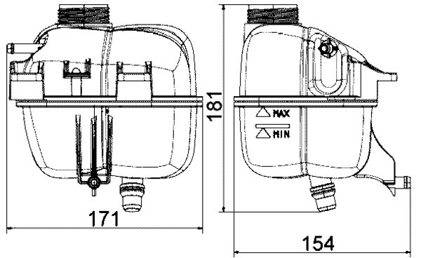 Expansion Tank, coolant - CRT 87 001S MAHLE