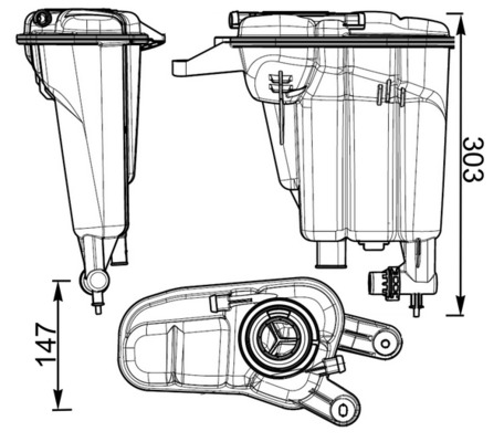 Expansion Tank, coolant - CRT 95 000S MAHLE