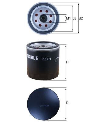 Filtro olio - OC 978 MAHLE