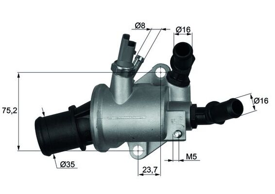 Thermostat, coolant - TI 143 88 MAHLE