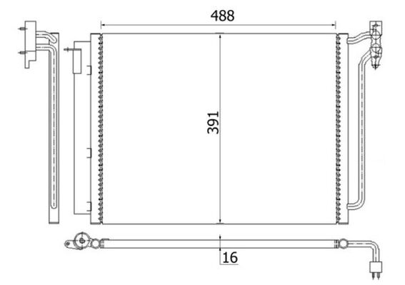 Condenser, air conditioning - AC 311 001S MAHLE