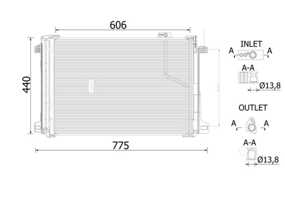 Condensatore, Climatizzatore - AC 786 000S MAHLE