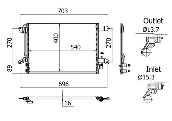 Condenser, air conditioning - AC 864 001S MAHLE