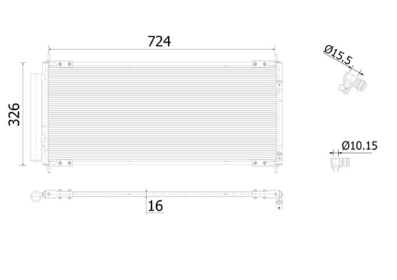 Condenser, air conditioning - AC 904 000S MAHLE