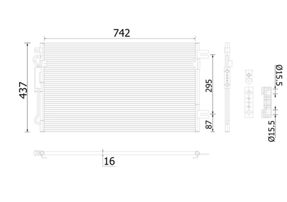Condensatore, Climatizzatore - AC 907 000S MAHLE