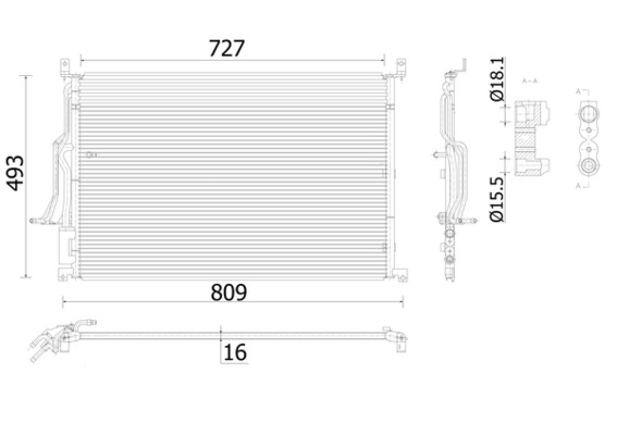 Condenser, air conditioning - AC 908 000S MAHLE