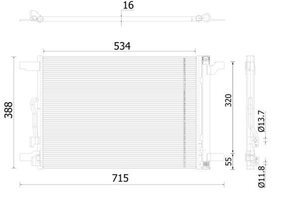 Condenser, air conditioning - AC 915 000S MAHLE