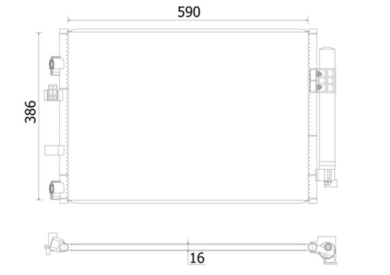 Condenser, air conditioning - AC 930 000S MAHLE