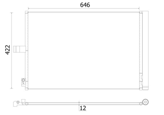 Condenser, air conditioning - AC 932 000S MAHLE