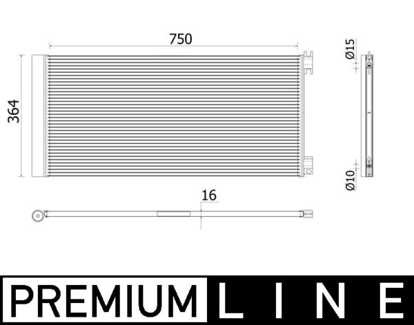 Condenser, air conditioning - AC 945 000P MAHLE