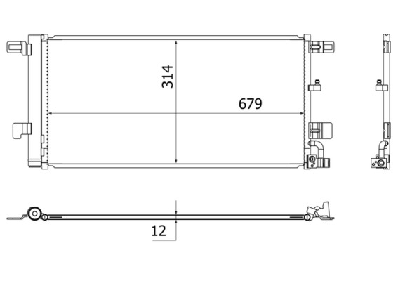 Condenser, air conditioning - AC 961 000S MAHLE