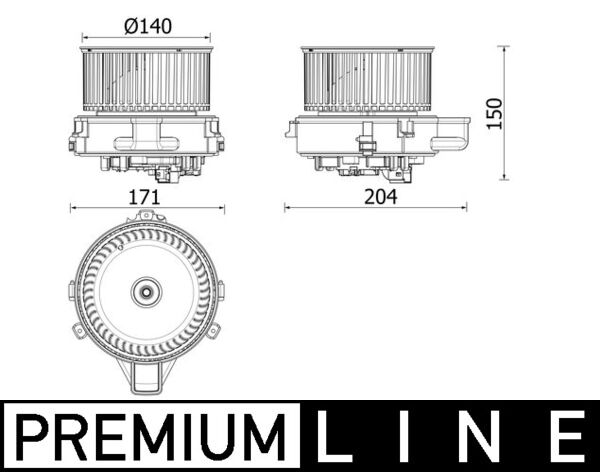 Interior Blower - AB 284 000P MAHLE