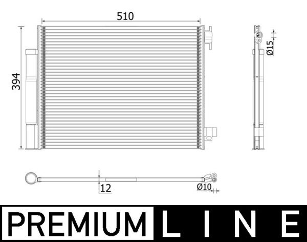 Condenser, air conditioning - AC 73 000P MAHLE