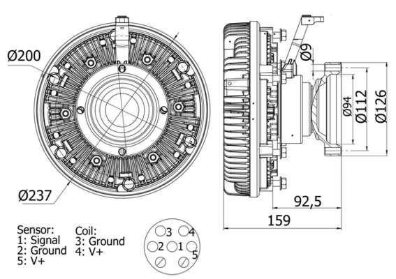Clutch, radiator fan - CFC 100 000S MAHLE
