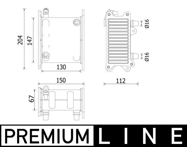 Intercooler, charger - CI 223 000P MAHLE