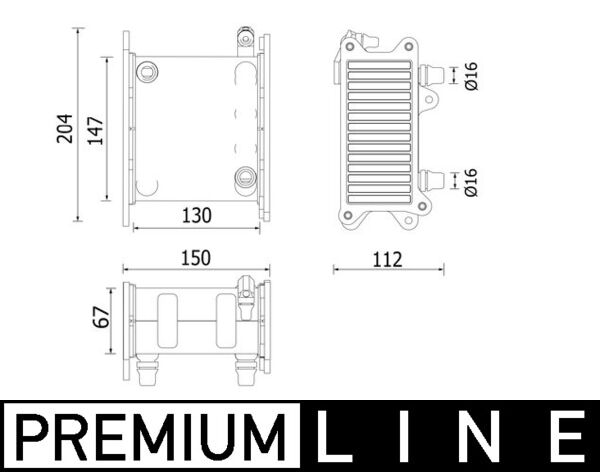 Intercooler, charger - CI 224 000P MAHLE