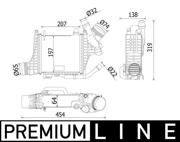 Intercooler, charger - CI 541 000P MAHLE