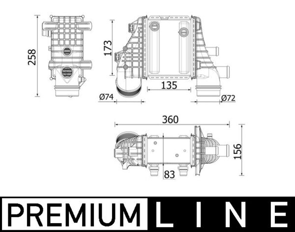 Intercooler, charger - CI 553 000P MAHLE