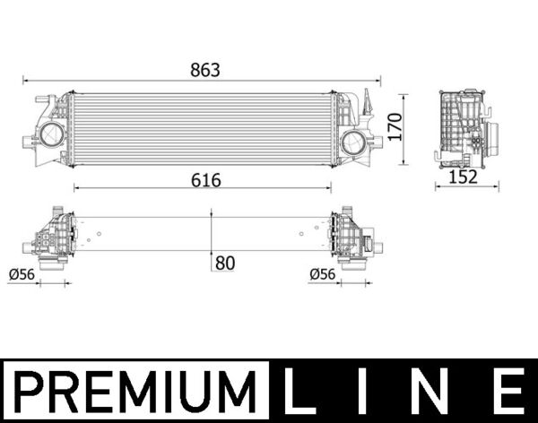 Intercooler, charger - CI 554 000P MAHLE