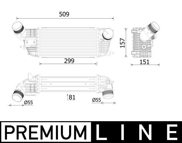 Intercooler, charger - CI 613 000P MAHLE