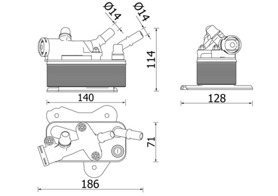 Oil Cooler, automatic transmission - CLC 225 000P MAHLE