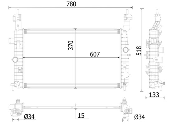 Radiator, engine cooling - CR 2119 000P MAHLE