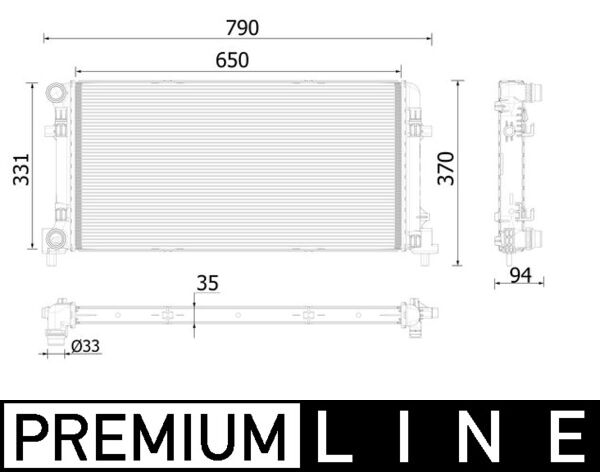 Radiator, engine cooling - CR 2222 000P MAHLE