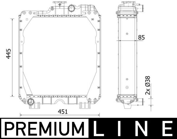 Radiator, engine cooling - CR 2288 000P MAHLE