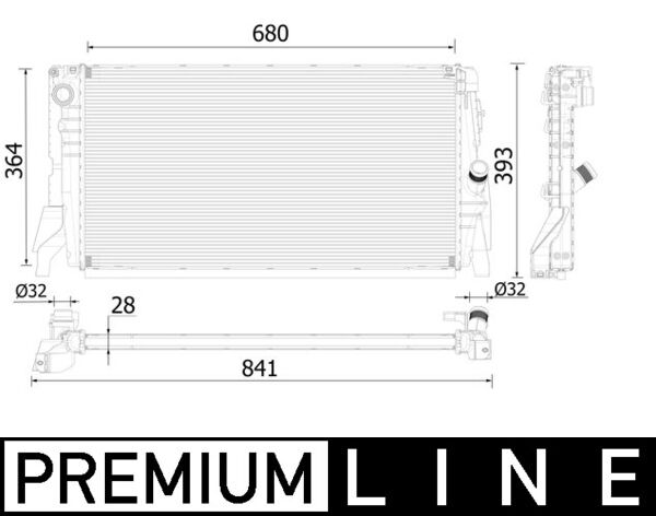 Radiator, engine cooling - CR 2314 000P MAHLE