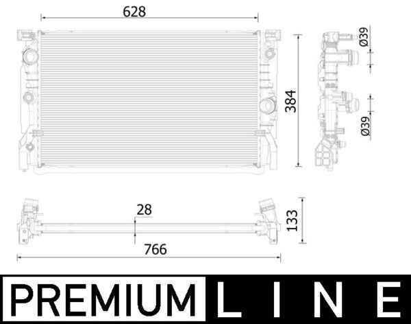 Radiator, engine cooling - CR 2324 000P MAHLE