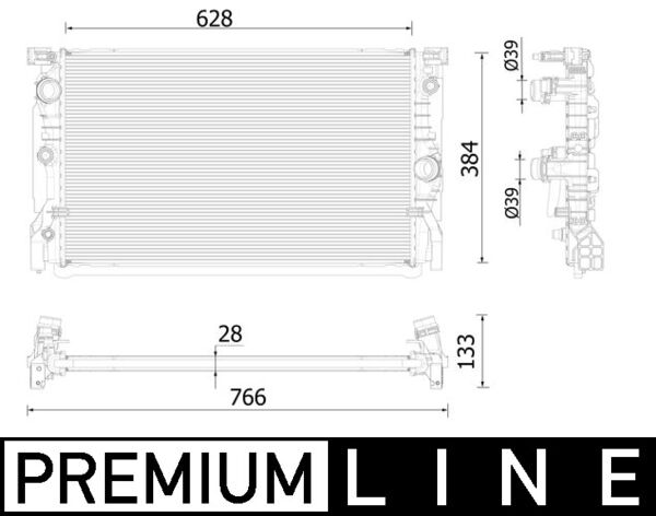 Radiator, engine cooling - CR 2325 000P MAHLE